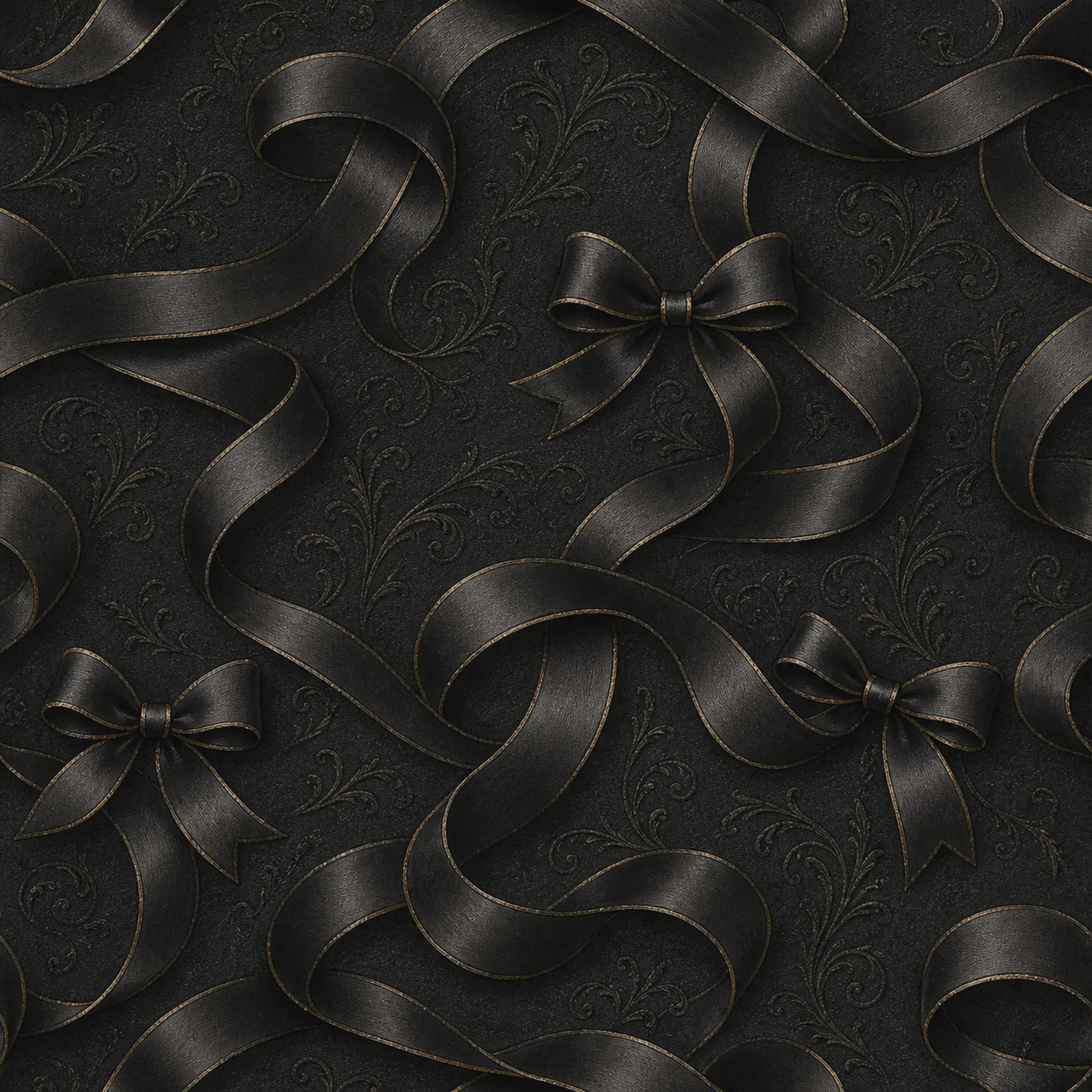 Antique Ribbon Loops wrapping paper flat design