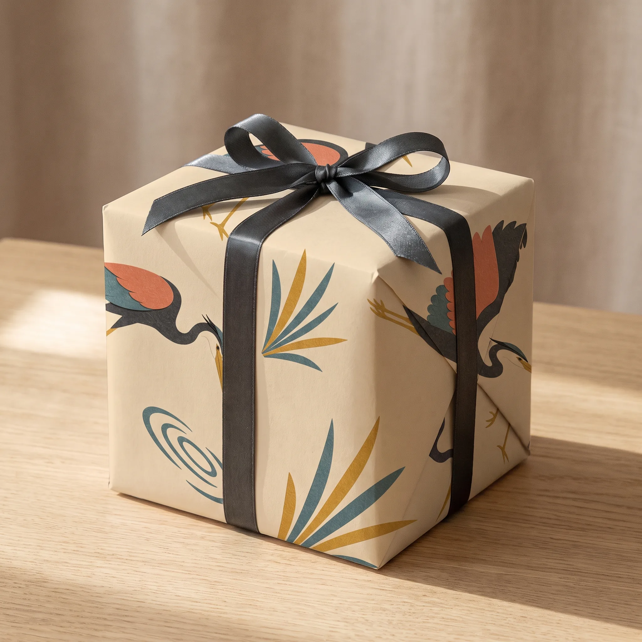 Coral Heron Papercuts lifestyle mockup