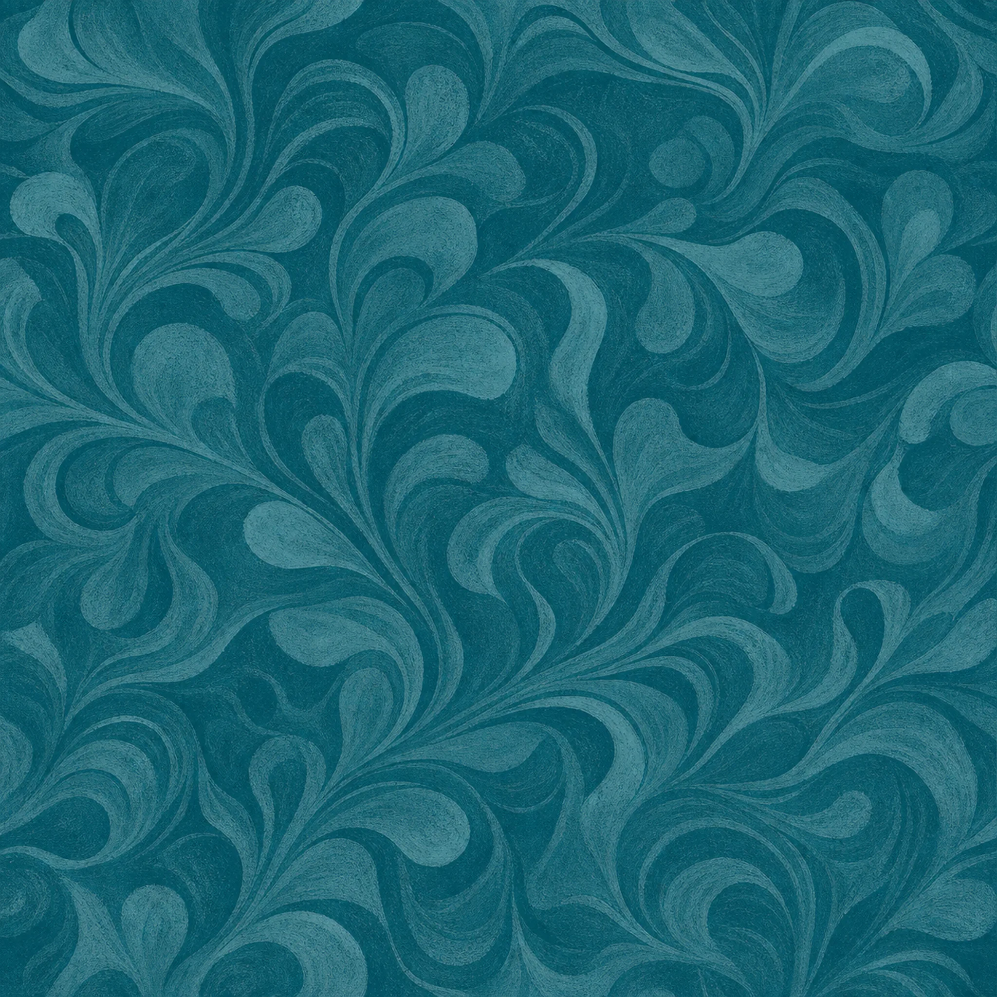 Teal Current Petals wrapping paper flat design