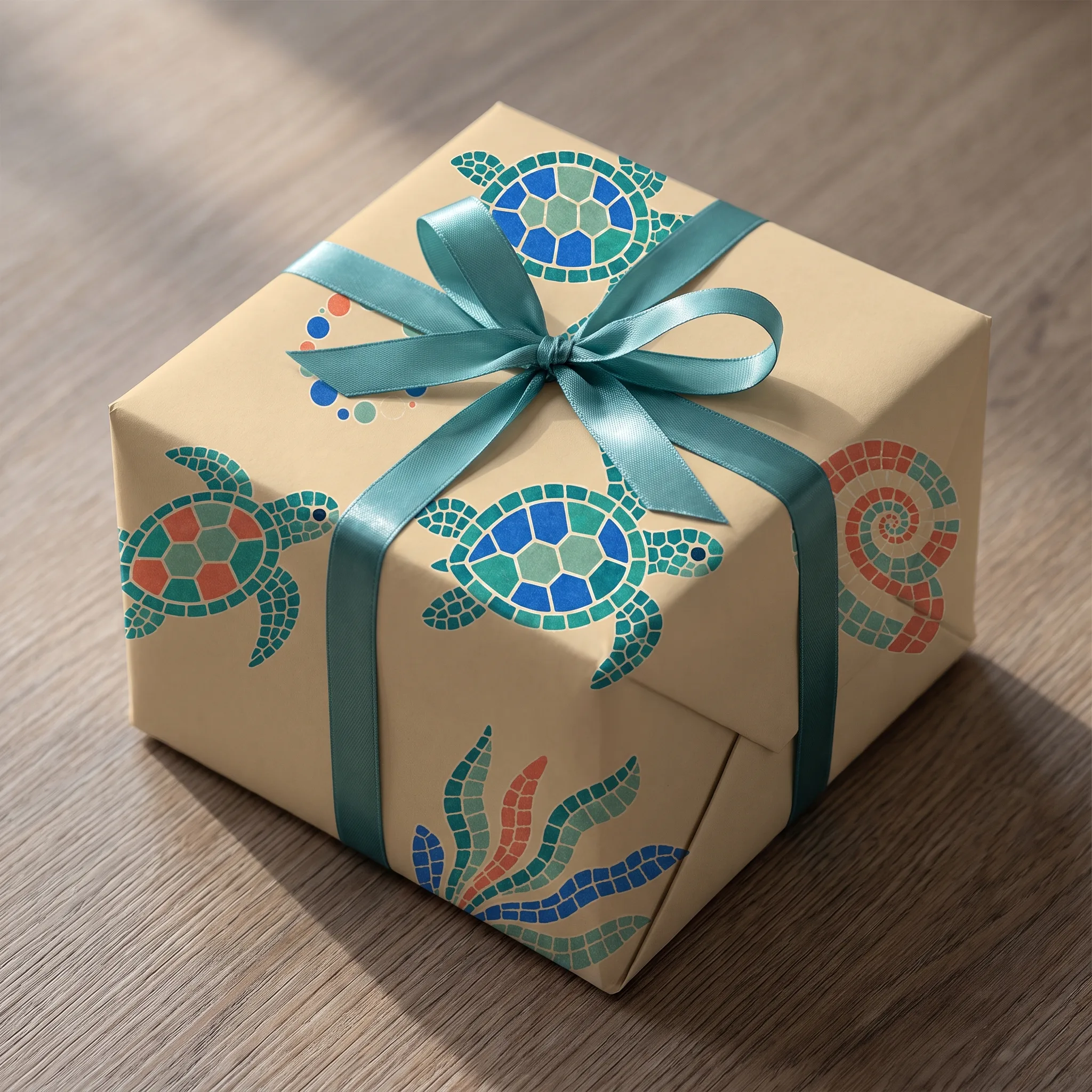 Teal Turtle Mosaic lifestyle mockup