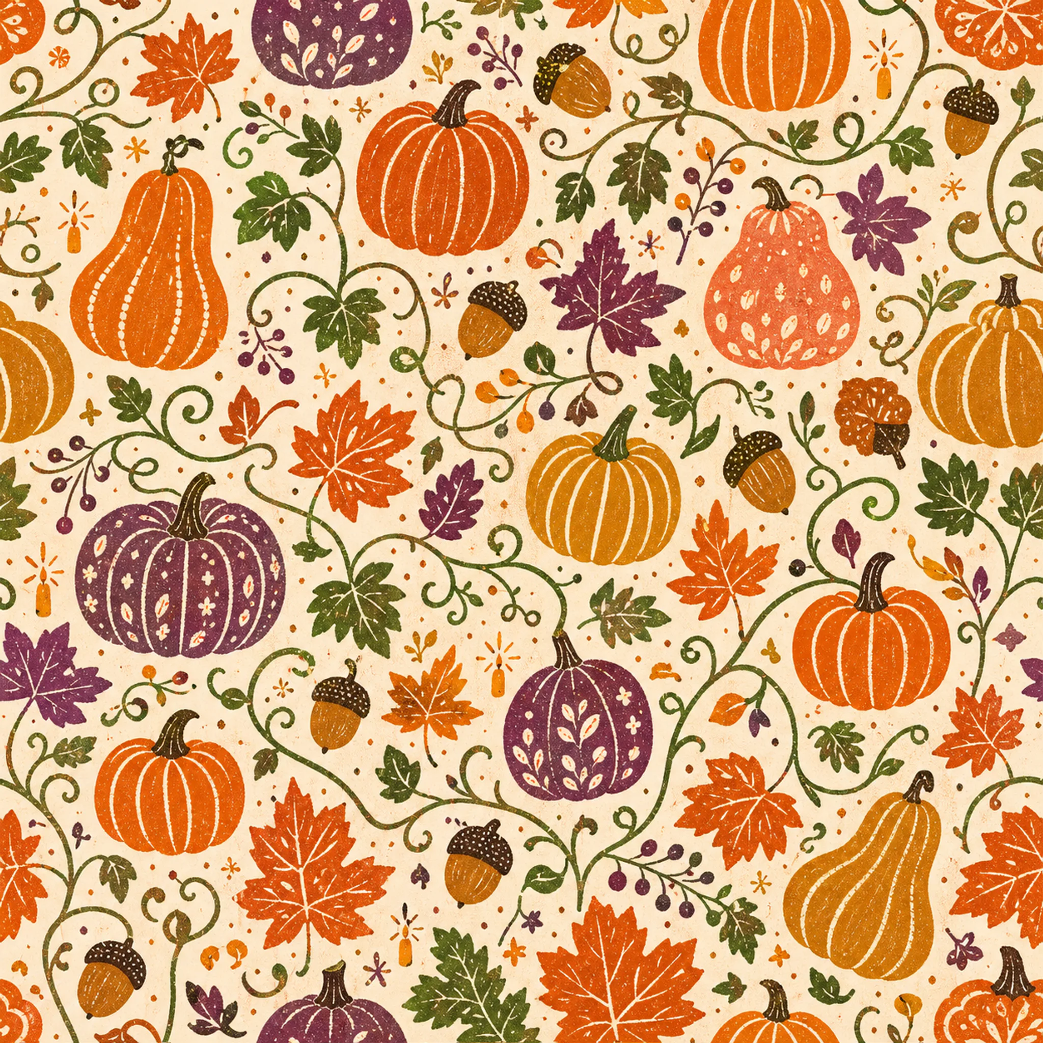 Pumpkin Patch Folk Confetti wrapping paper flat design