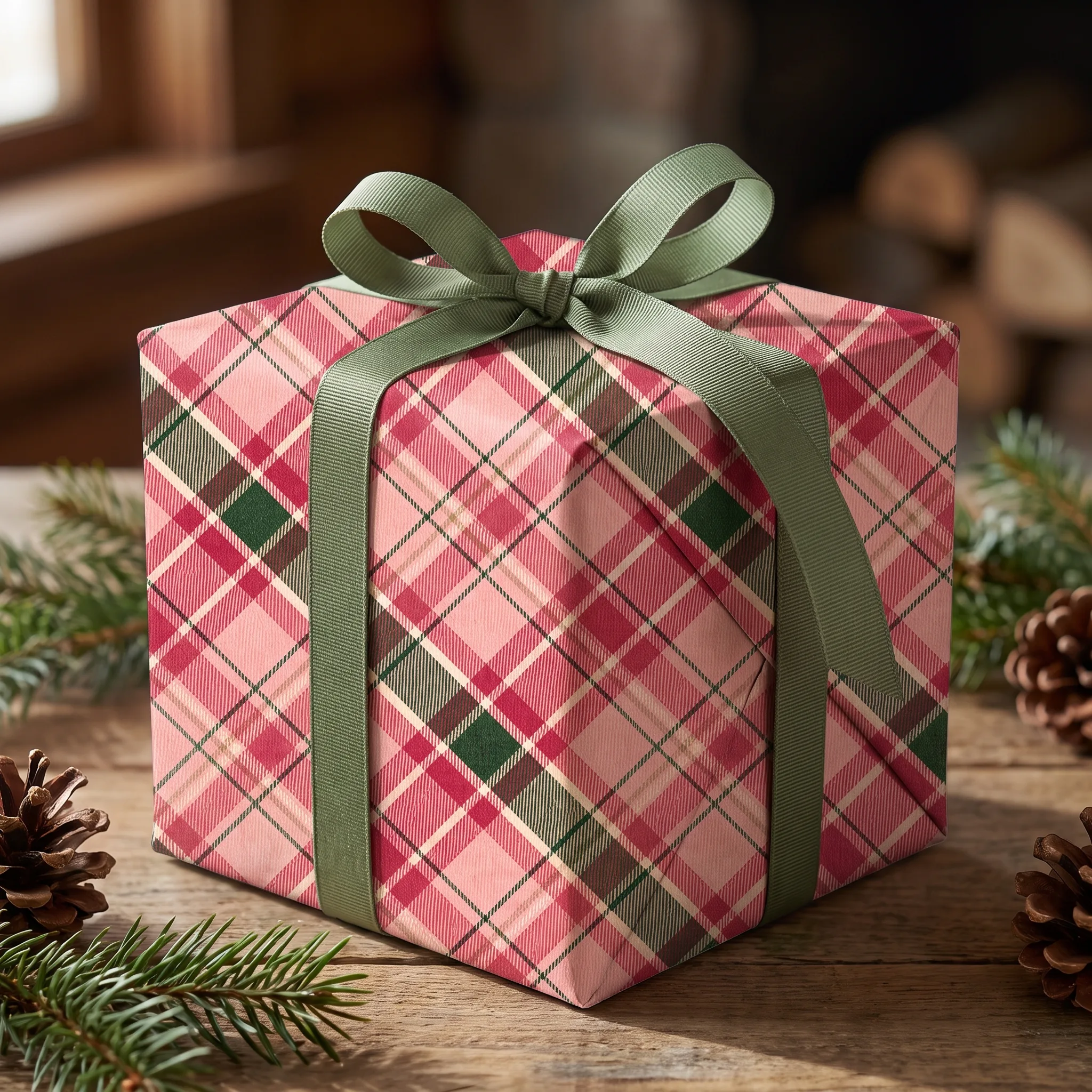 Candlelight Blush Tartan lifestyle mockup