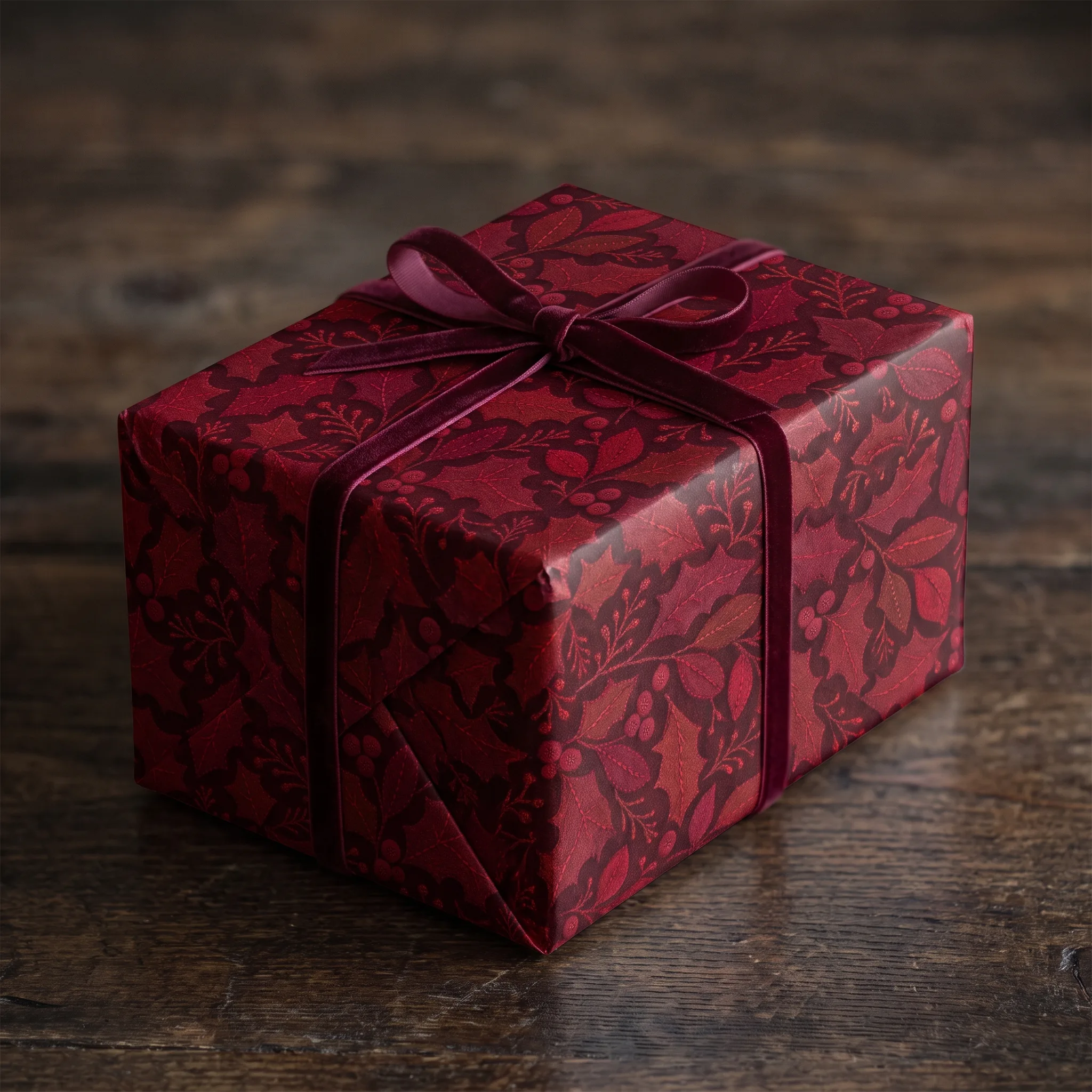 Burgundy Holly-like Shapes lifestyle mockup