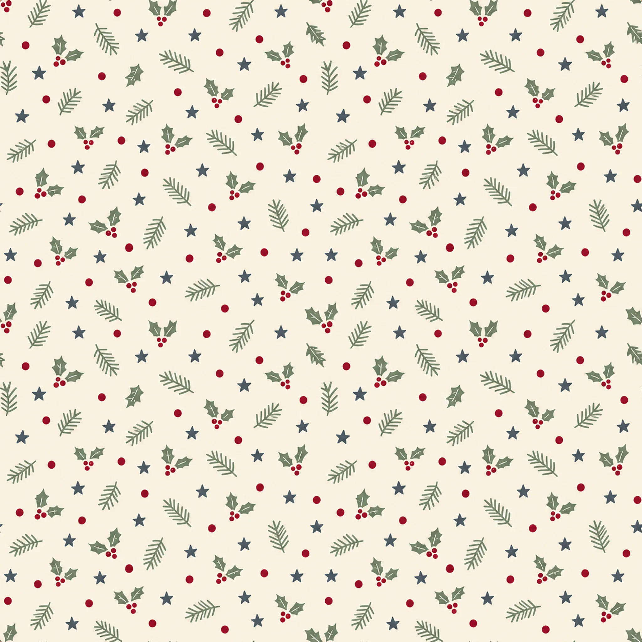 Woodland Christmas Confetti wrapping paper flat design