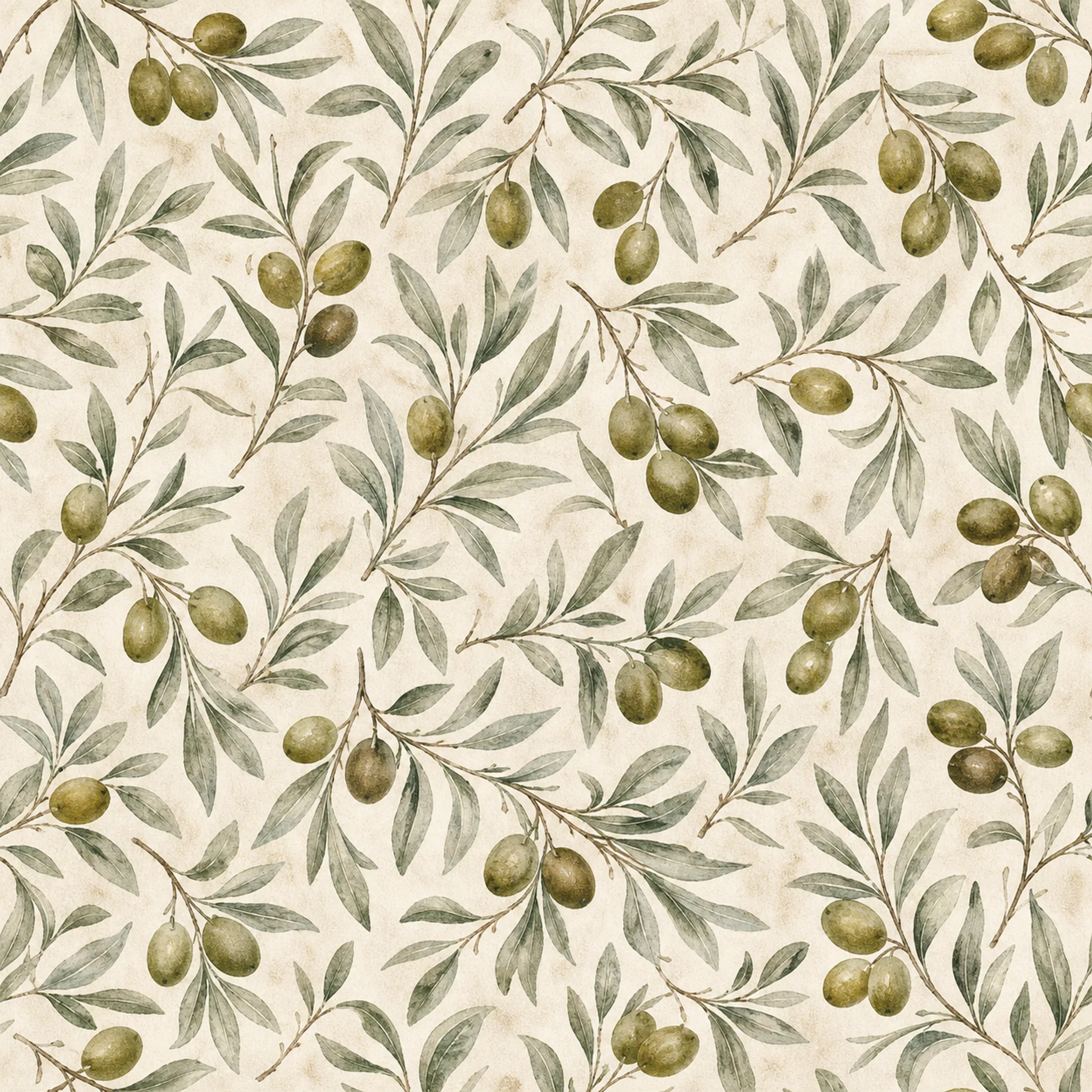 Olive & Branch wrapping paper flat design