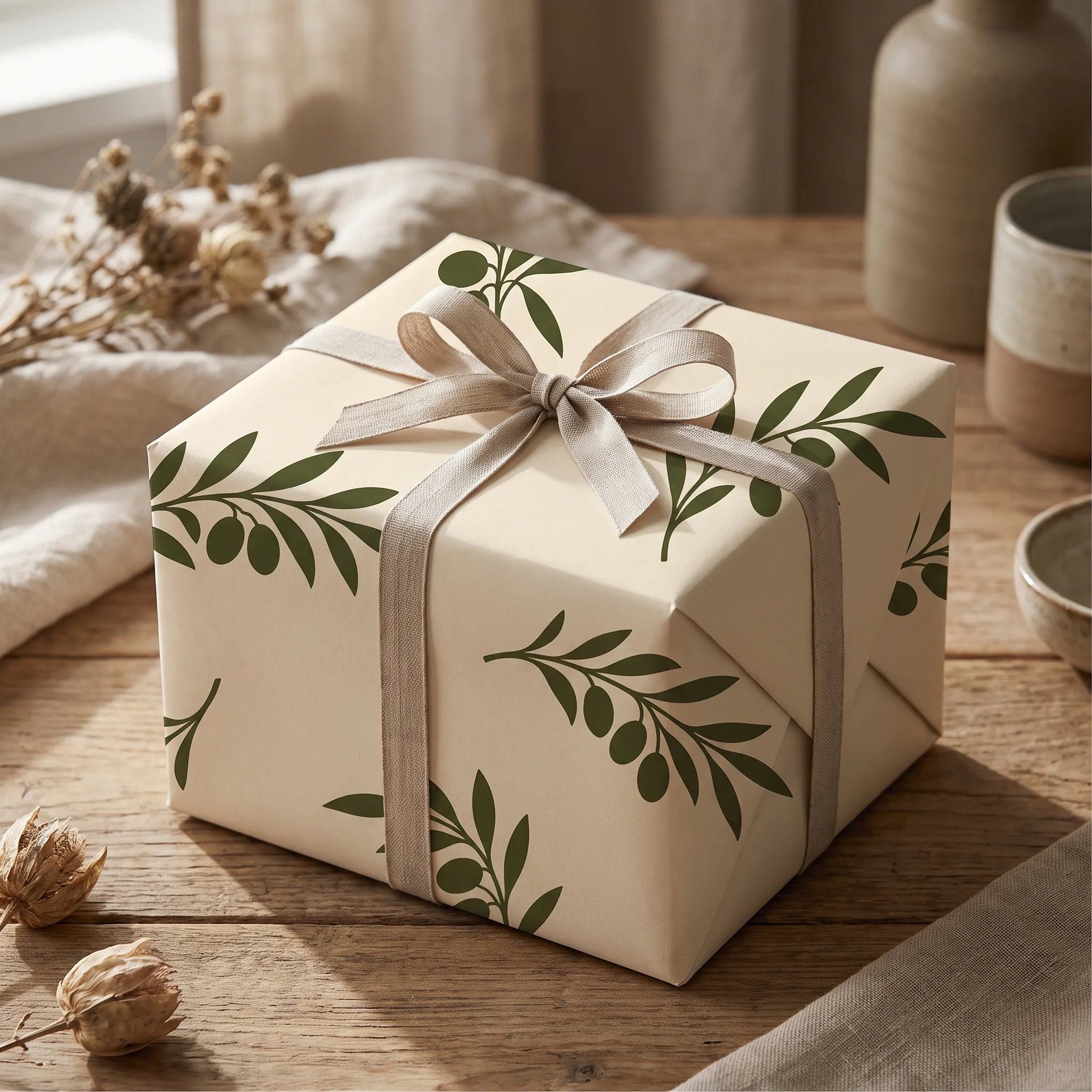Monochrome Olive Branches lifestyle mockup