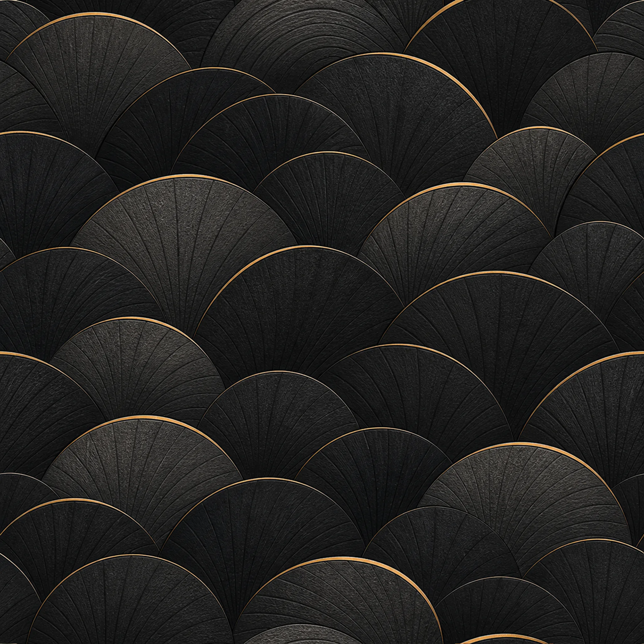Charcoal Fan Scales wrapping paper flat design