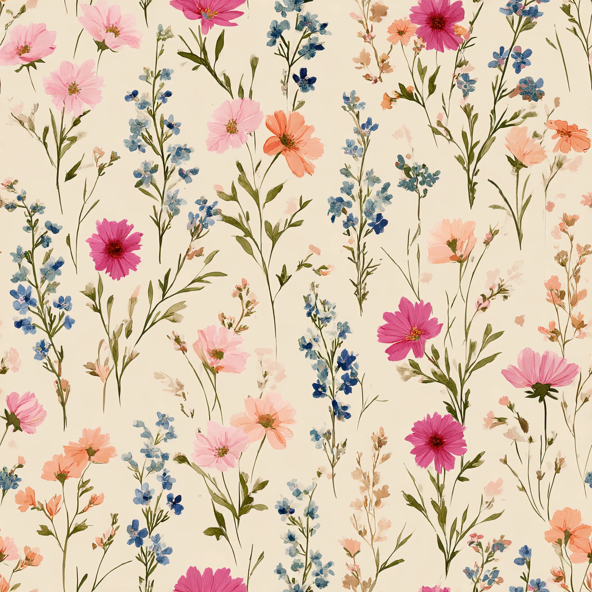 Summer Garden wrapping paper flat design