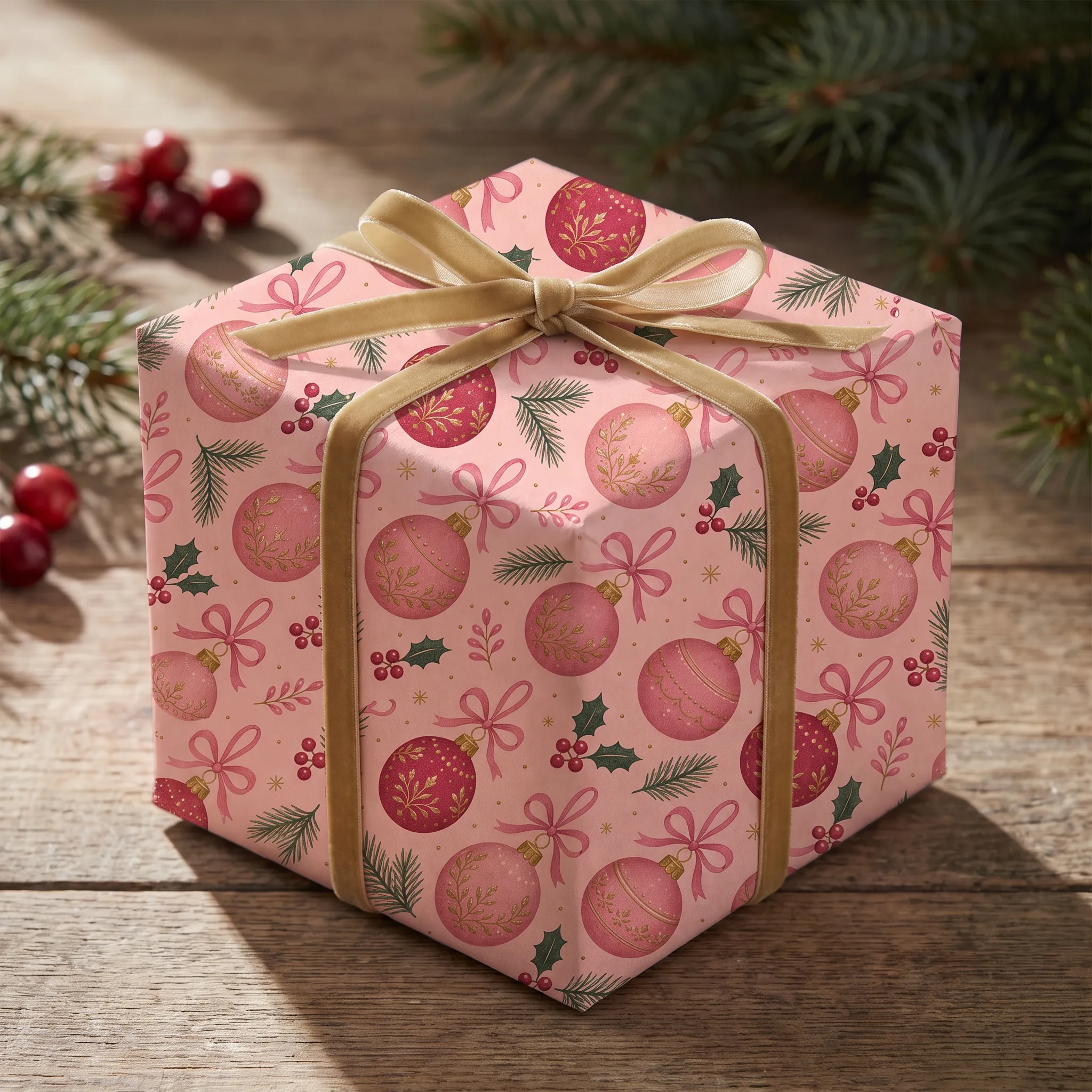 Frost Rose Ornament Repeat lifestyle mockup