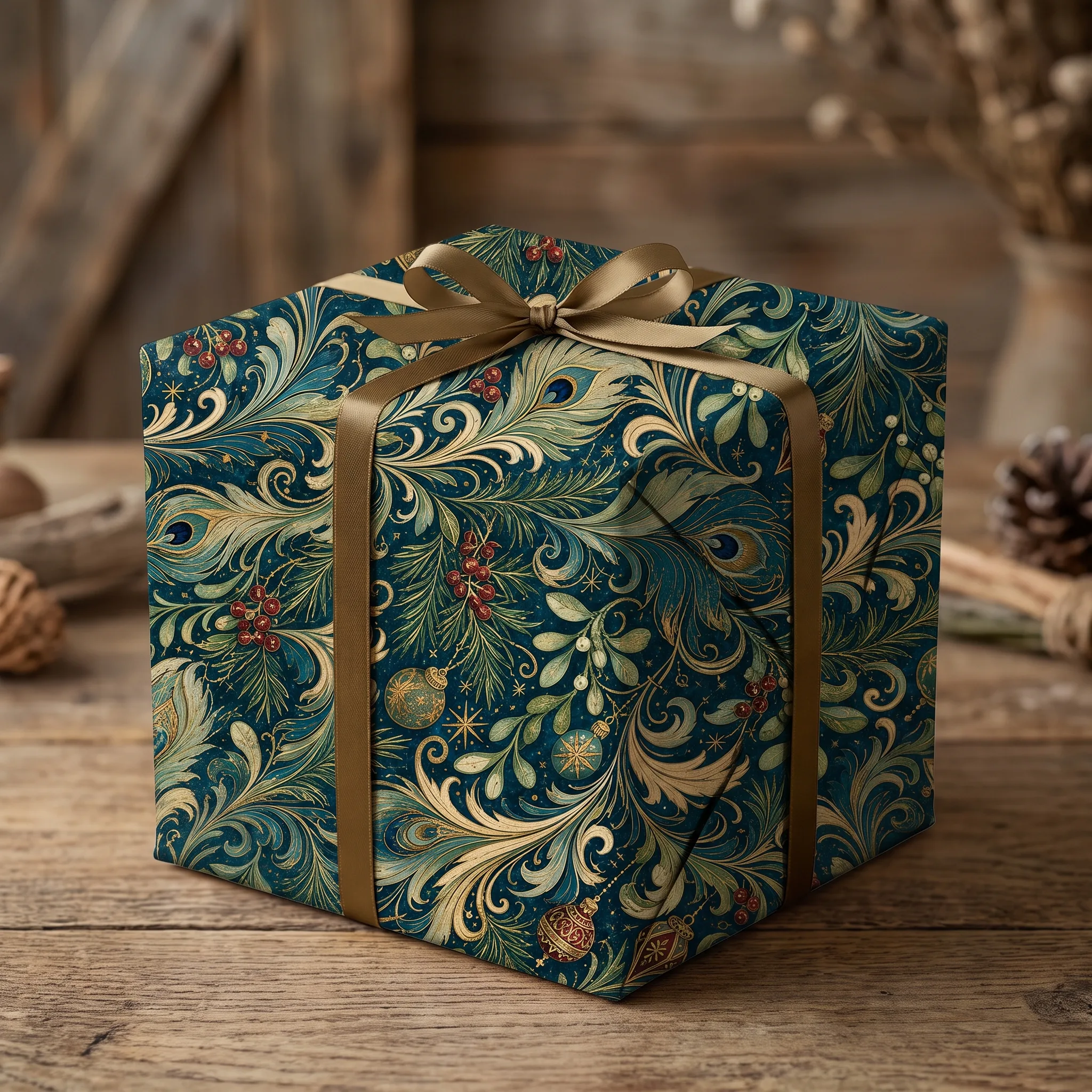 Teal Winter Plumes lifestyle mockup