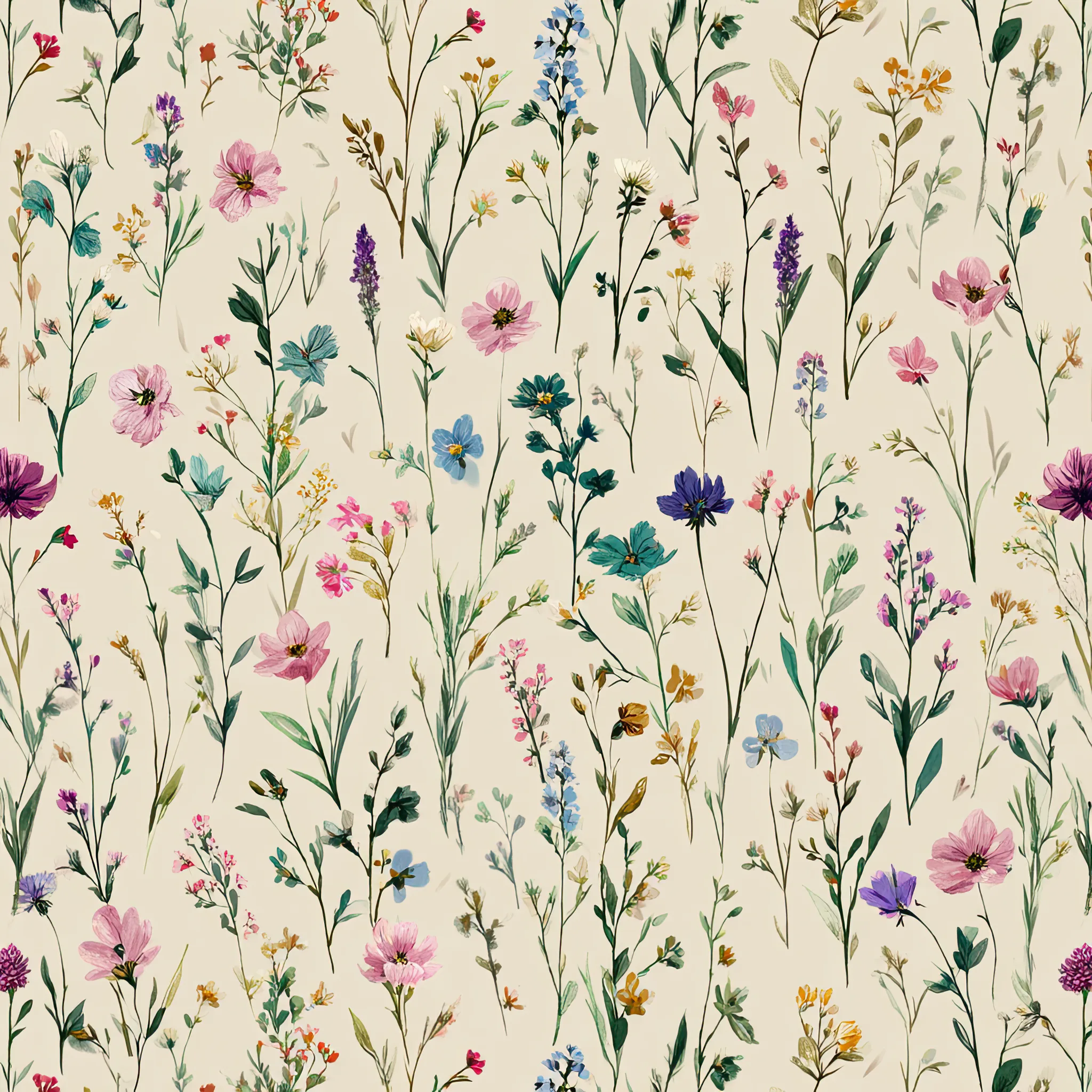 Wildflower Study wrapping paper flat design