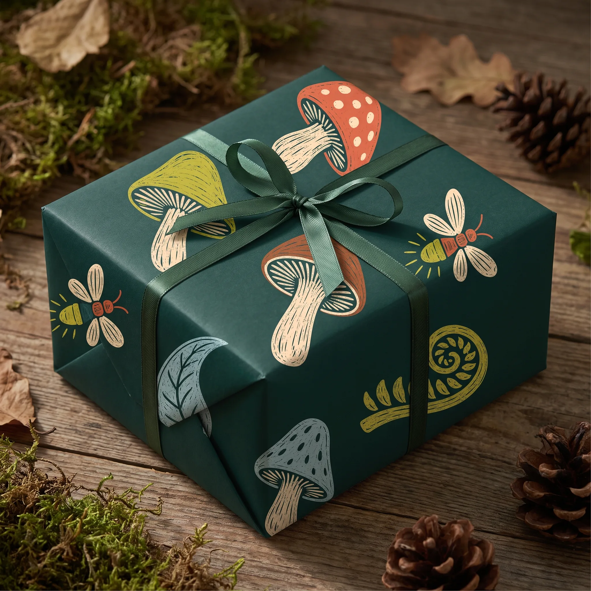 Firefly Mushroom Linocut lifestyle mockup