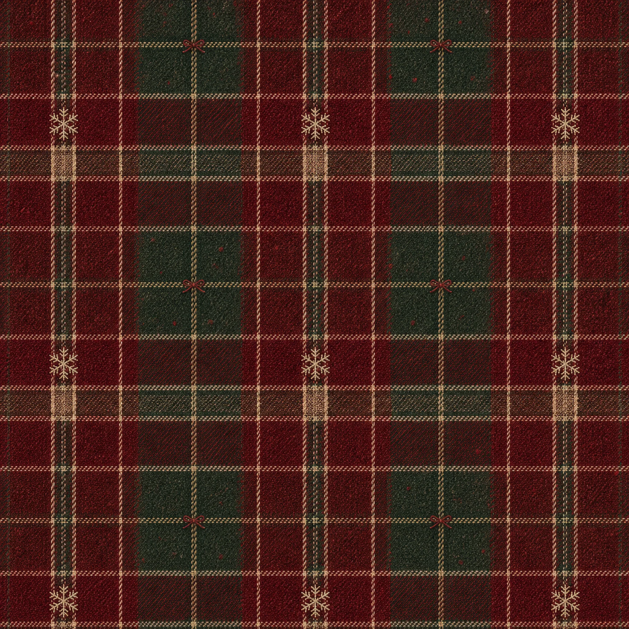 Oxblood Evergreen Heirloom Tartan wrapping paper flat design